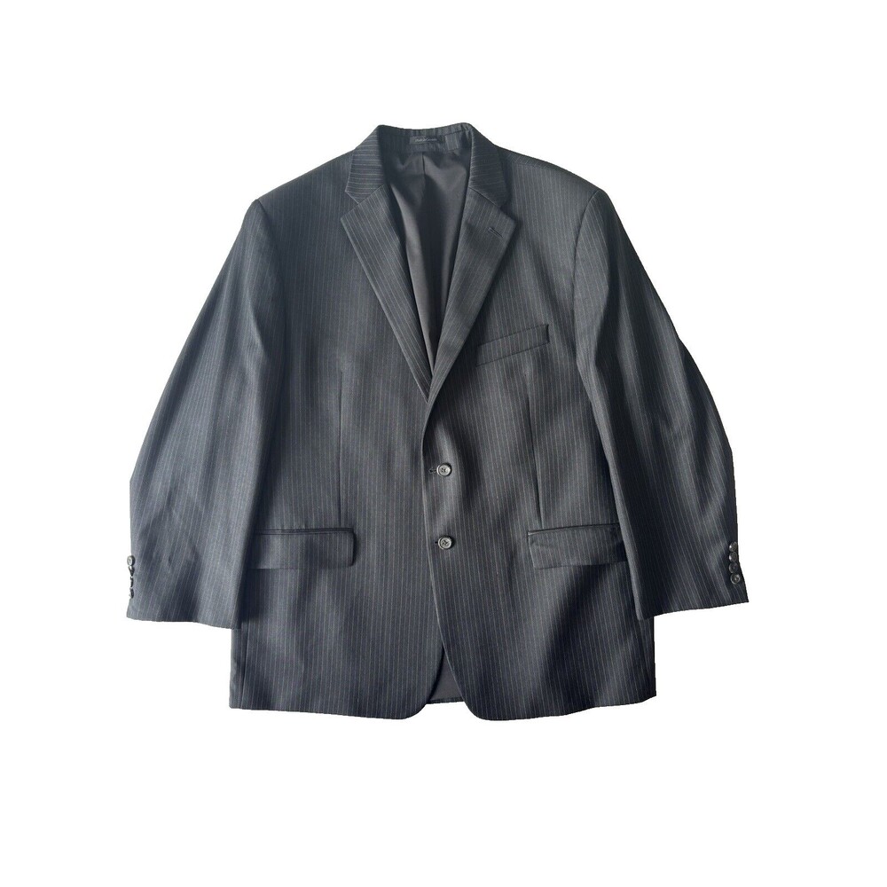 Lauren Ralph Lauren Blazer‎ Mens 48R Gray Blue Striped Wool Sport Coat 2 Button